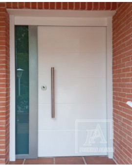 Puerta Acorazada Dierre con fijo lateral de cristal blindado