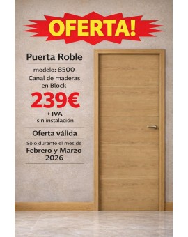 Puerta de Interior en Roble Modelo 8500 – Canal de Madera– Puertas en Alcalá de Henares