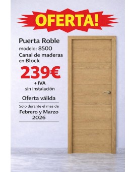 Puerta de Interior en Roble Modelo 8500 – Canal de Madera– Puertas en Alcalá de Henares