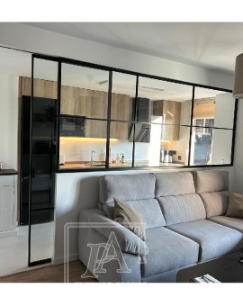 Puerta de cristal con perfil en negro o blanco