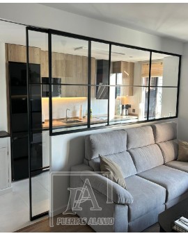 Puerta de cristal con perfil en negro o blanco