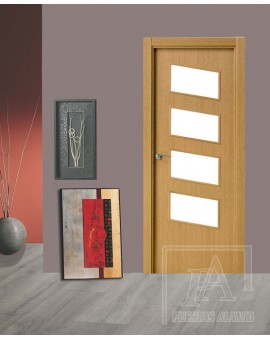 Puerta Interior Roble con beta vertical Mod.7000